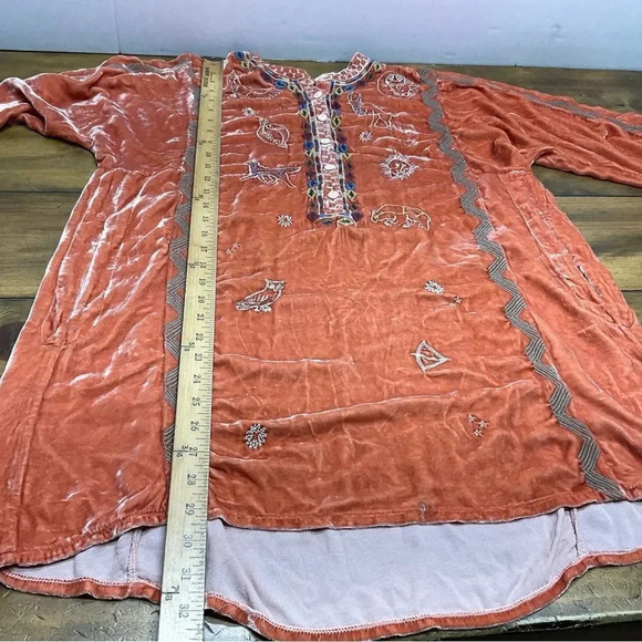 Johnny Was Biya Lyra Orange Velvet Zodiac Embroidered Blouse Tunic Large $345 - Picture 15 of 15